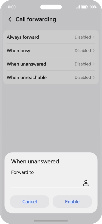 Key in +447836121121 and press Enable.