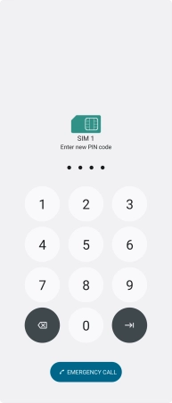 Key in a new four-digit PIN and press arrow right.