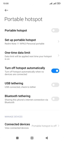 Press Set up portable hotspot.