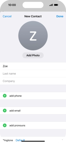 Press Last name and key in the last name.