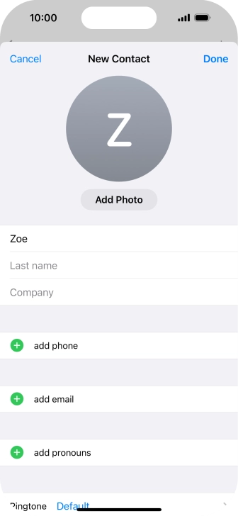 Press Last name and key in the last name.