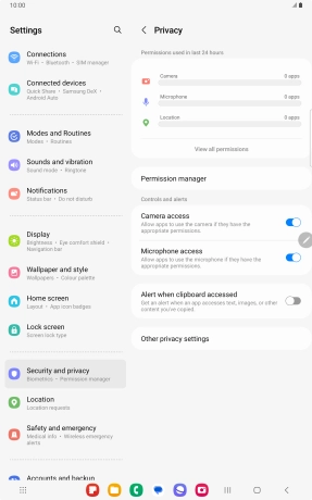 Press View all permissions. Press View all permissions.