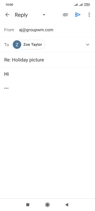 Write the required text and press the send icon.