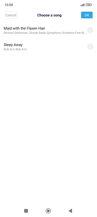 Press the required ring tone.