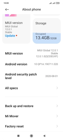 Press Factory reset.