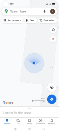 Press the search field and key in the required destination.