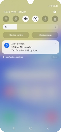 Press Tap for other USB options..