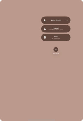 Press the required focus mode to activate or deactivate it immediately.