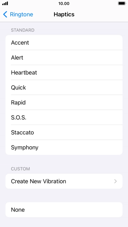 Press the required setting to turn on the function.