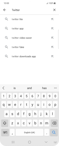 Key in Twitter and press the search icon. Key in Twitter and press the search icon.