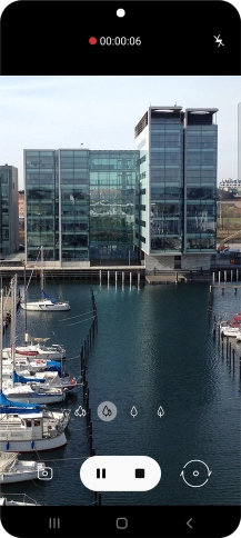 Press the stop icon to stop recording.