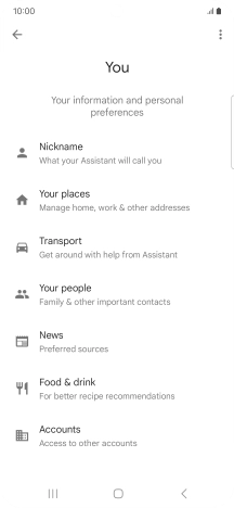 Press Nickname and follow the instructions on the screen to select phone owner settings.