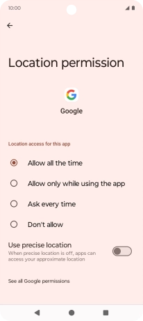 Press the required setting to turn the function on or off.