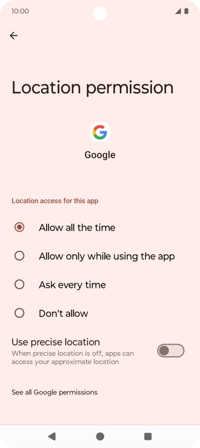 Press the required setting to turn the function on or off.