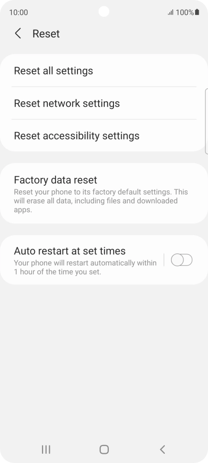 Press Factory data reset.