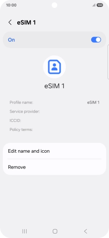 Press Remove and follow the instructions on the screen to delete your eSIM. Press Remove and follow the instructions on the screen to delete your eSIM.