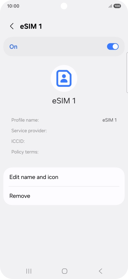 Press Remove and follow the instructions on the screen to delete your eSIM. Press Remove and follow the instructions on the screen to delete your eSIM.