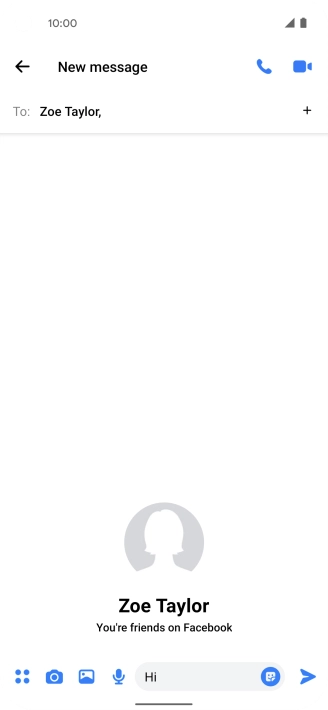Write the required message and press the send icon.