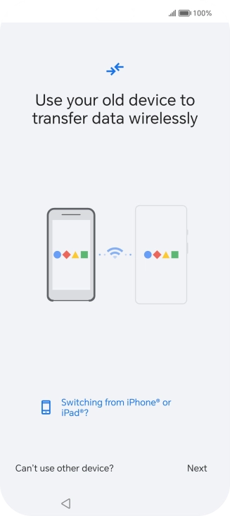 Follow the instructions on the screen to transfer content from another phone. Follow the instructions on the screen to transfer content from another phone.
