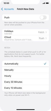 If you turn off the function, press the required setting.