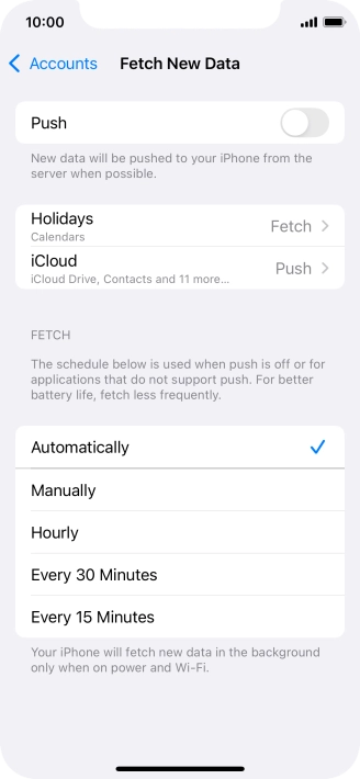 If you turn off the function, press the required setting.