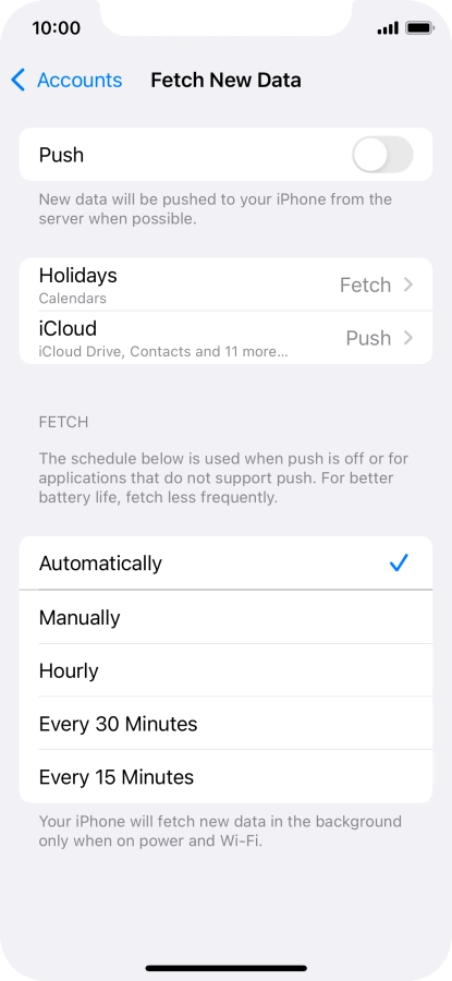 If you turn off the function, press the required setting.