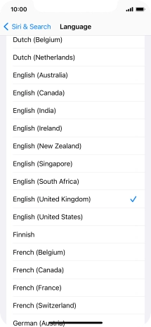 Press the required language.