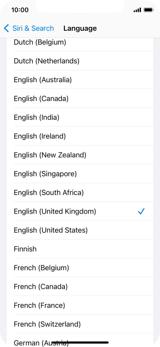 Press the required language.