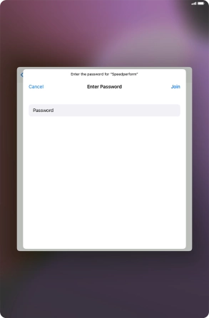 Key in the password for the Wi-Fi network and press Join.