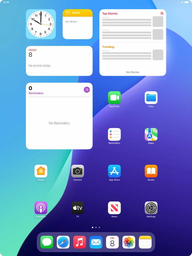 The flight mode icon shows that flight mode is turned on. The flight mode icon shows that flight mode is turned on.