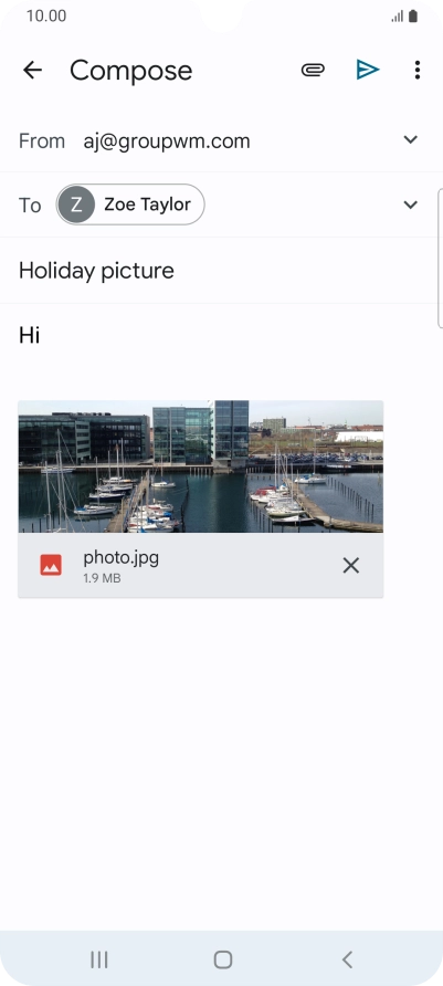 Press the send icon. Press the send icon.