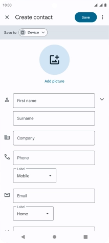 Press First name and key in the first name.