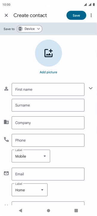 Press First name and key in the first name.