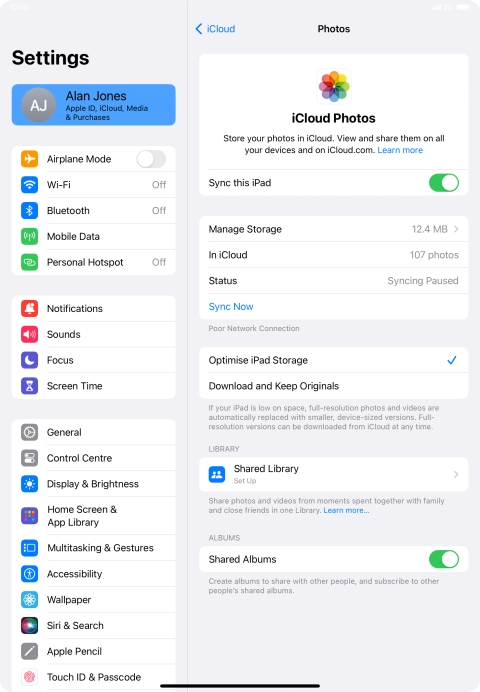 Press the indicator next to 