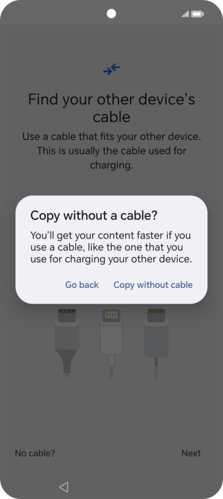 Press Copy without cable.