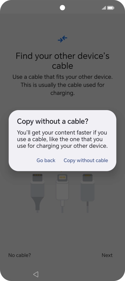 Press Copy without cable.