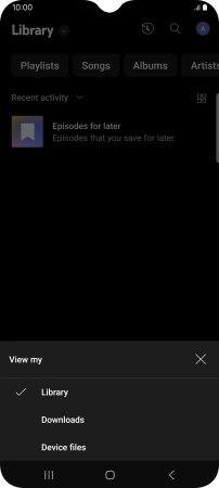 Press the required category and go to the required audio file.