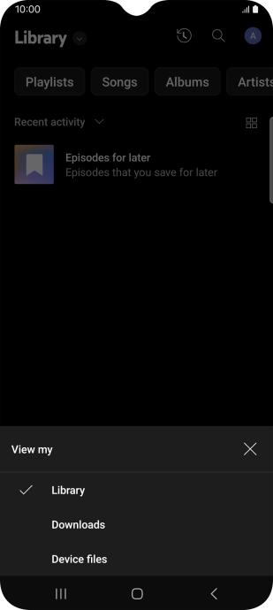 Press the required category and go to the required audio file.