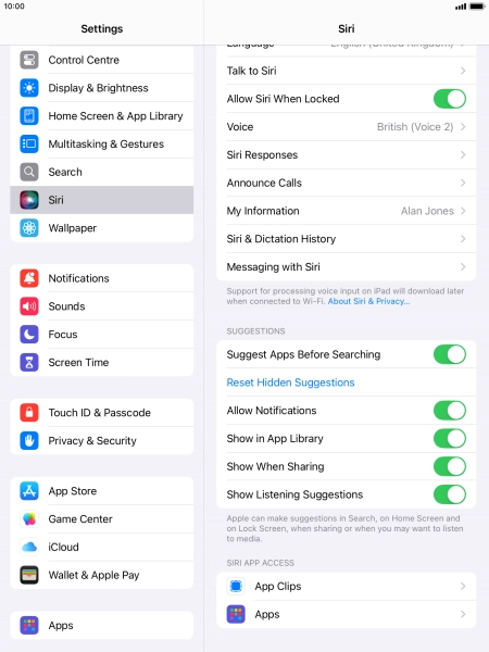Press the required app.