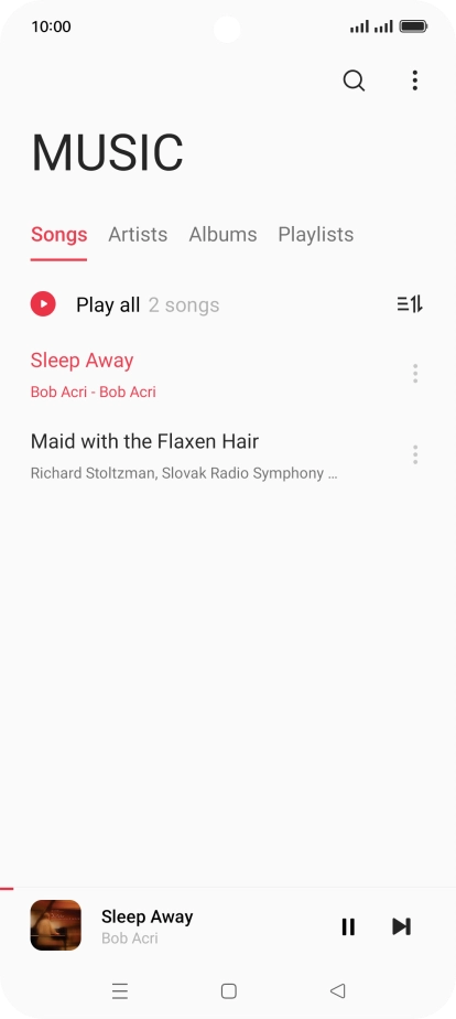 Press the song title at the bottom of the screen.