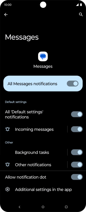 Press Incoming messages. Press Incoming messages.