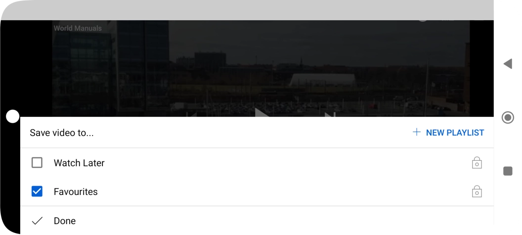 Press the required setting.