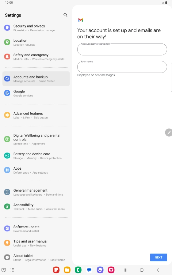 Press the field below 