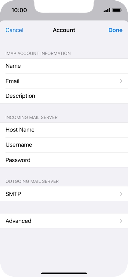 Press SMTP.