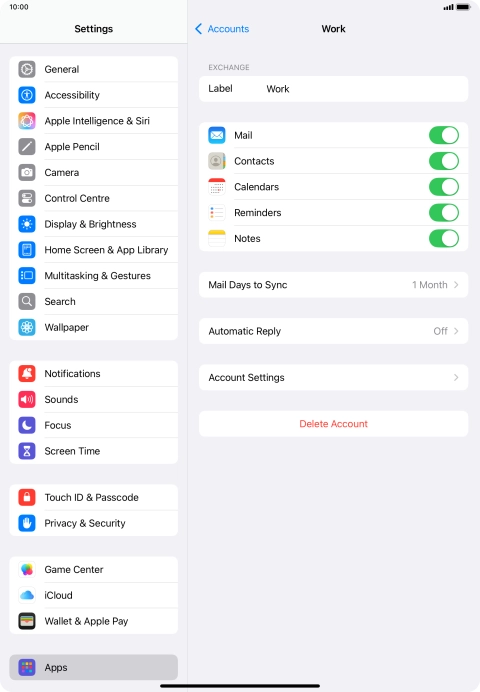 Press Delete Account.