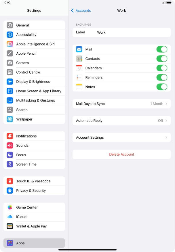 Press Delete Account.