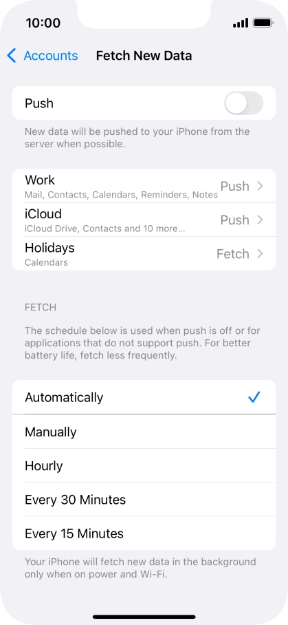 If you turn off the function, press the required setting.