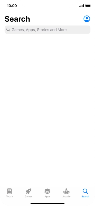 Press the search field and key in the name or subject of the required app.