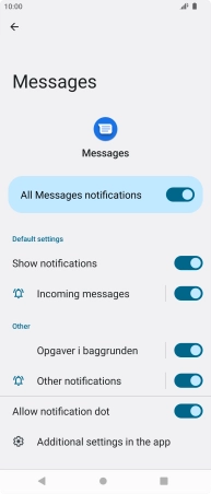 Press Incoming messages.