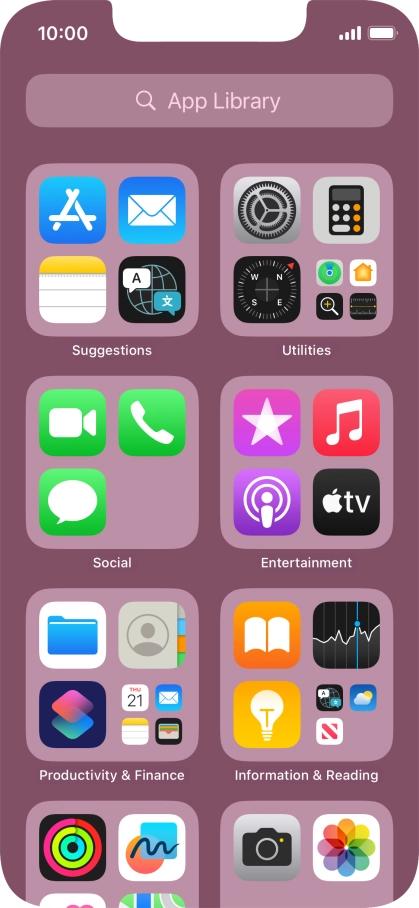 Press the required app.